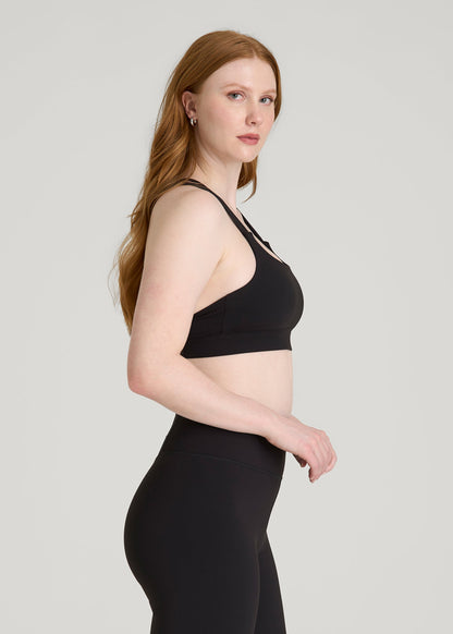 American Tall Women Balance Multi-Strap Sports Bra for Tall Women in Black