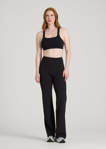 American Tall Women Balance Multi-Strap Sports Bra for Tall Women in Black
