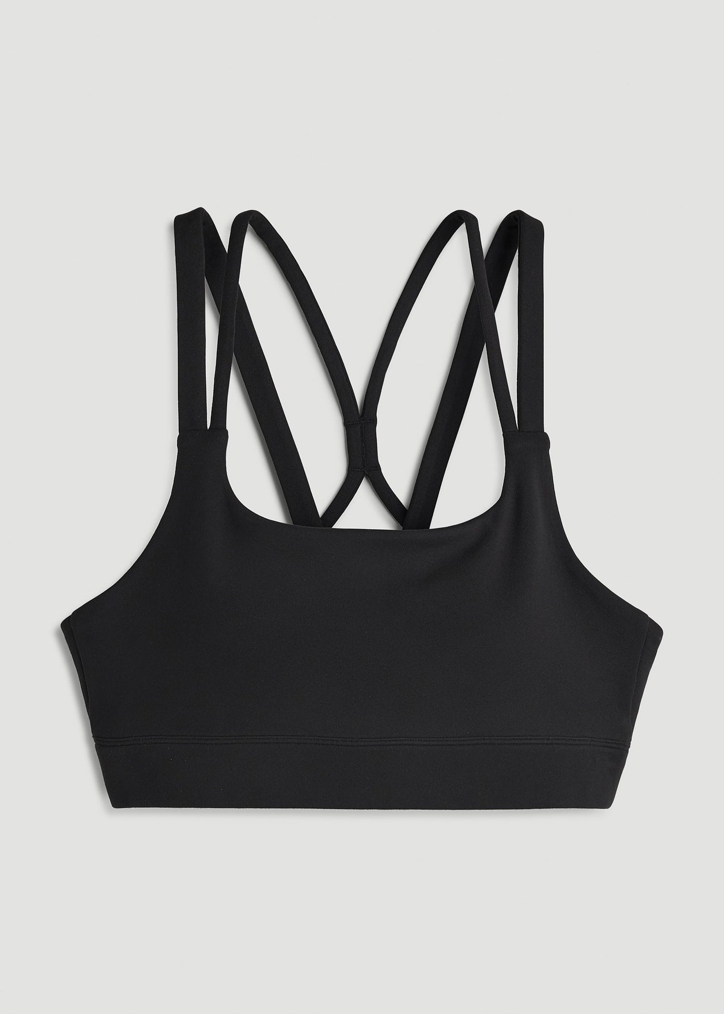 American Tall Women Balance Multi-Strap Sports Bra for Tall Women in Black