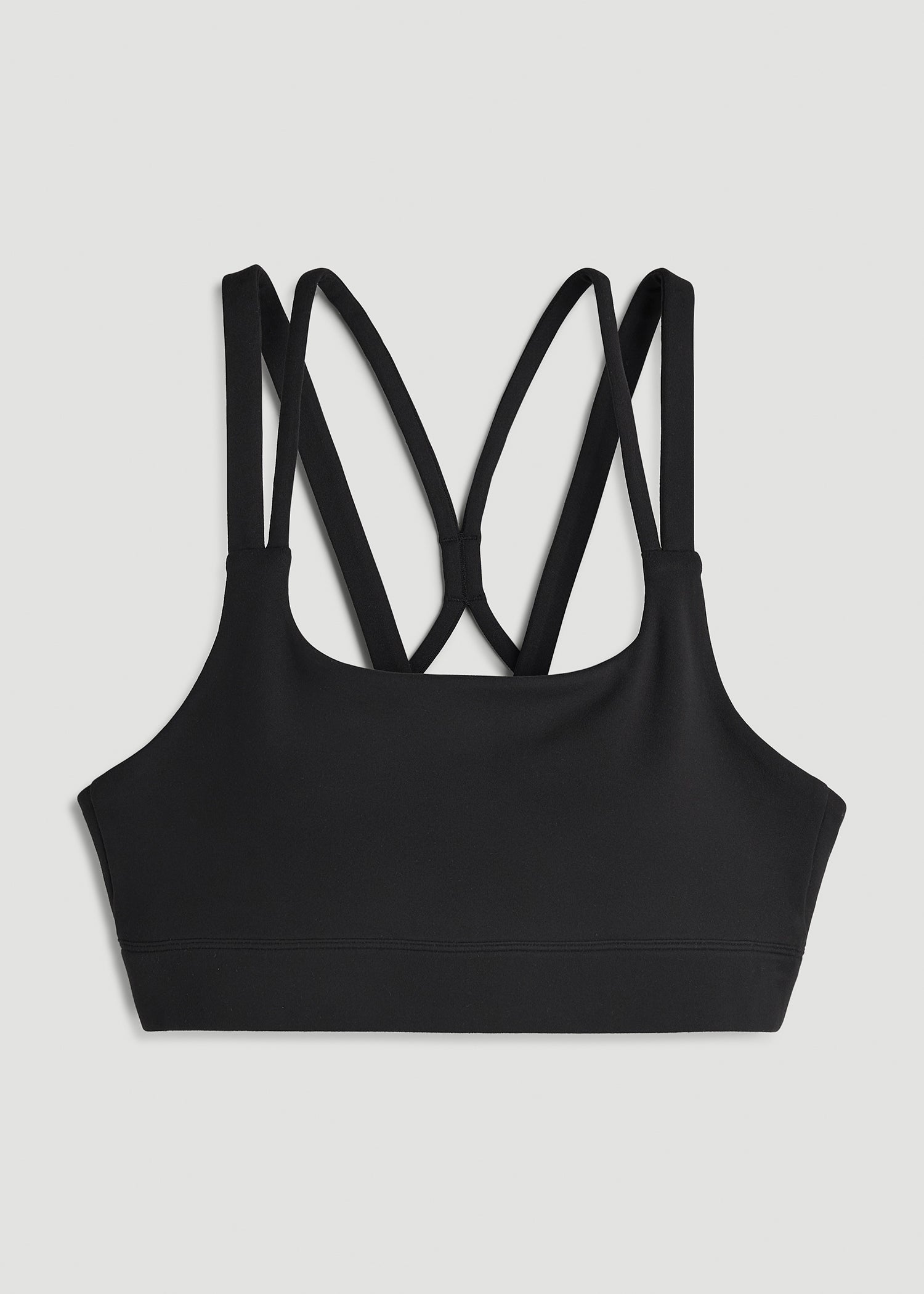 American Tall Women Balance Multi-Strap Sports Bra for Tall Women in Black
