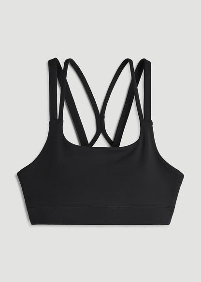 American Tall Women Balance Multi-Strap Sports Bra for Tall Women in Black