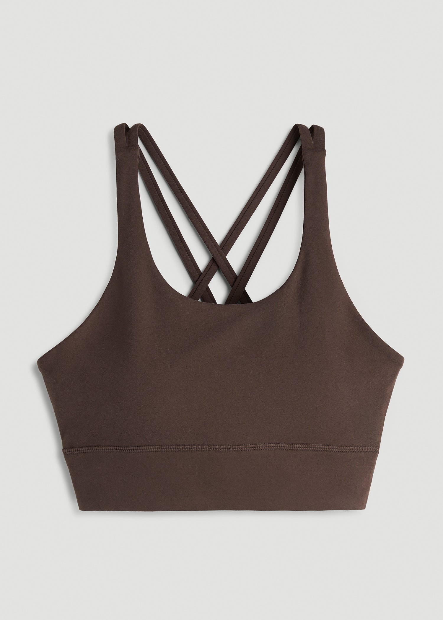 American Tall Women Balance Crisscross Sports Bra for Tall Women in Espresso