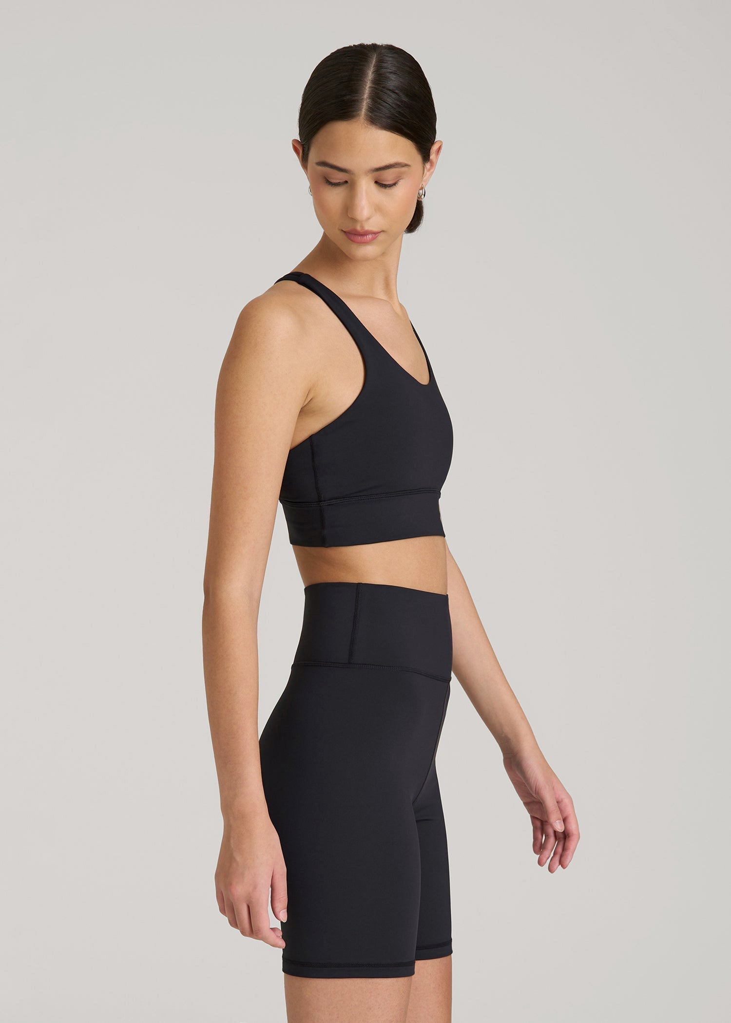 American Tall Women Balance Crisscross Sports Bra for Tall Women in Black