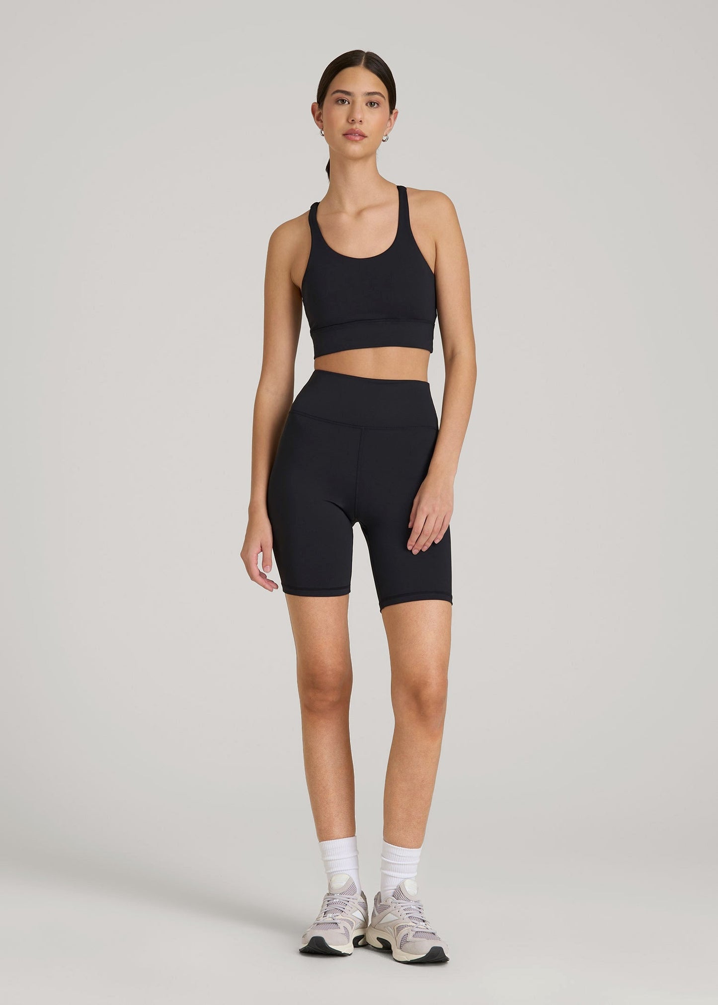 American Tall Women Balance Crisscross Sports Bra for Tall Women in Black
