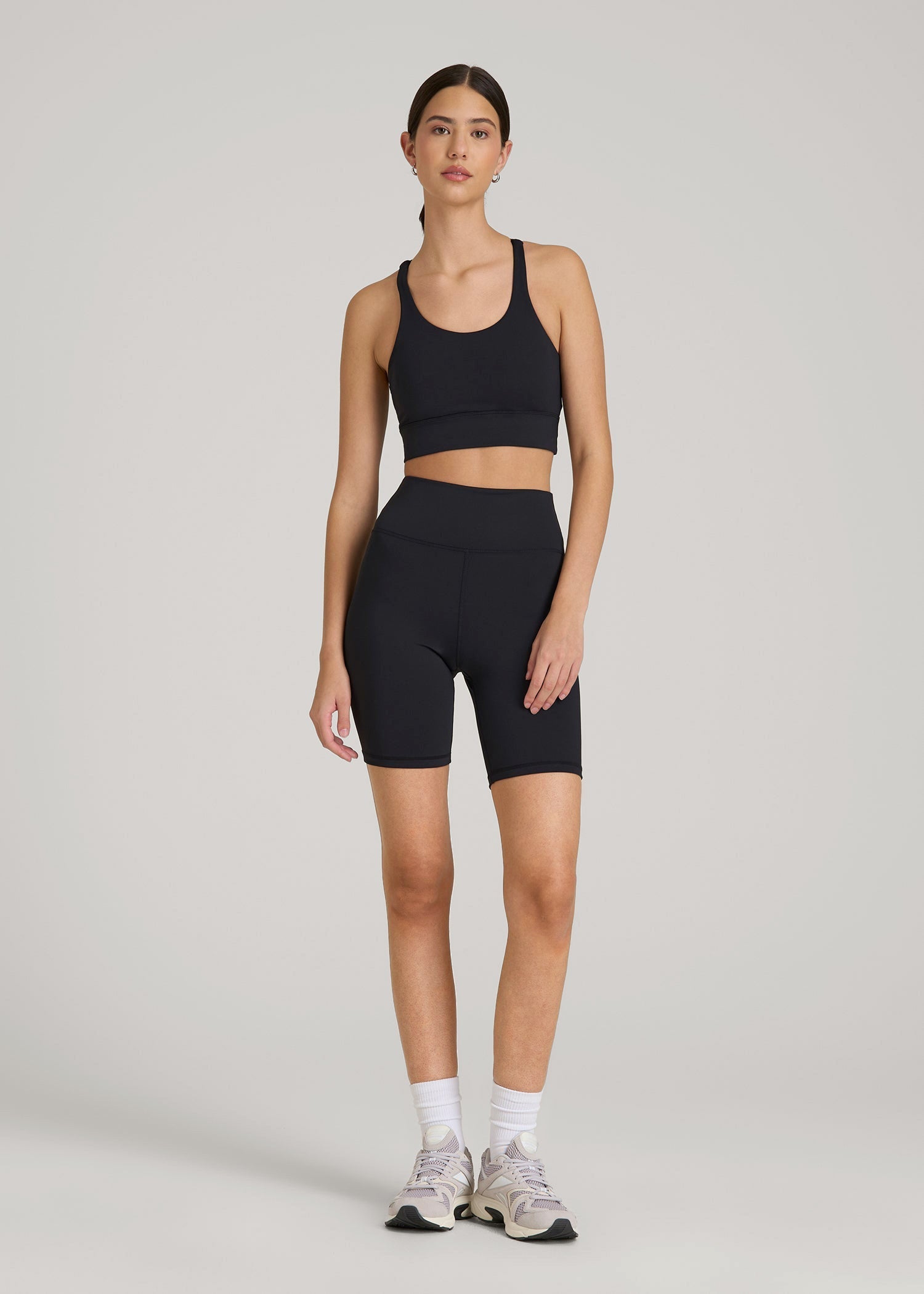 American Tall Women Balance Crisscross Sports Bra for Tall Women in Black
