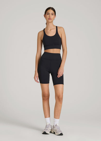 American Tall Women Balance Crisscross Sports Bra for Tall Women in Black
