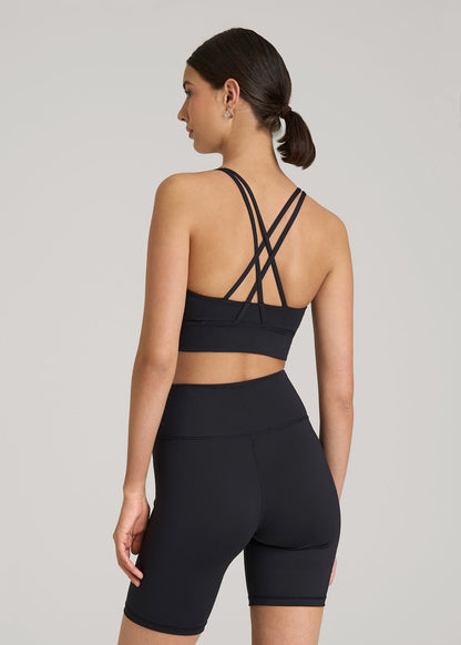American Tall Women Balance Crisscross Sports Bra for Tall Women in Black