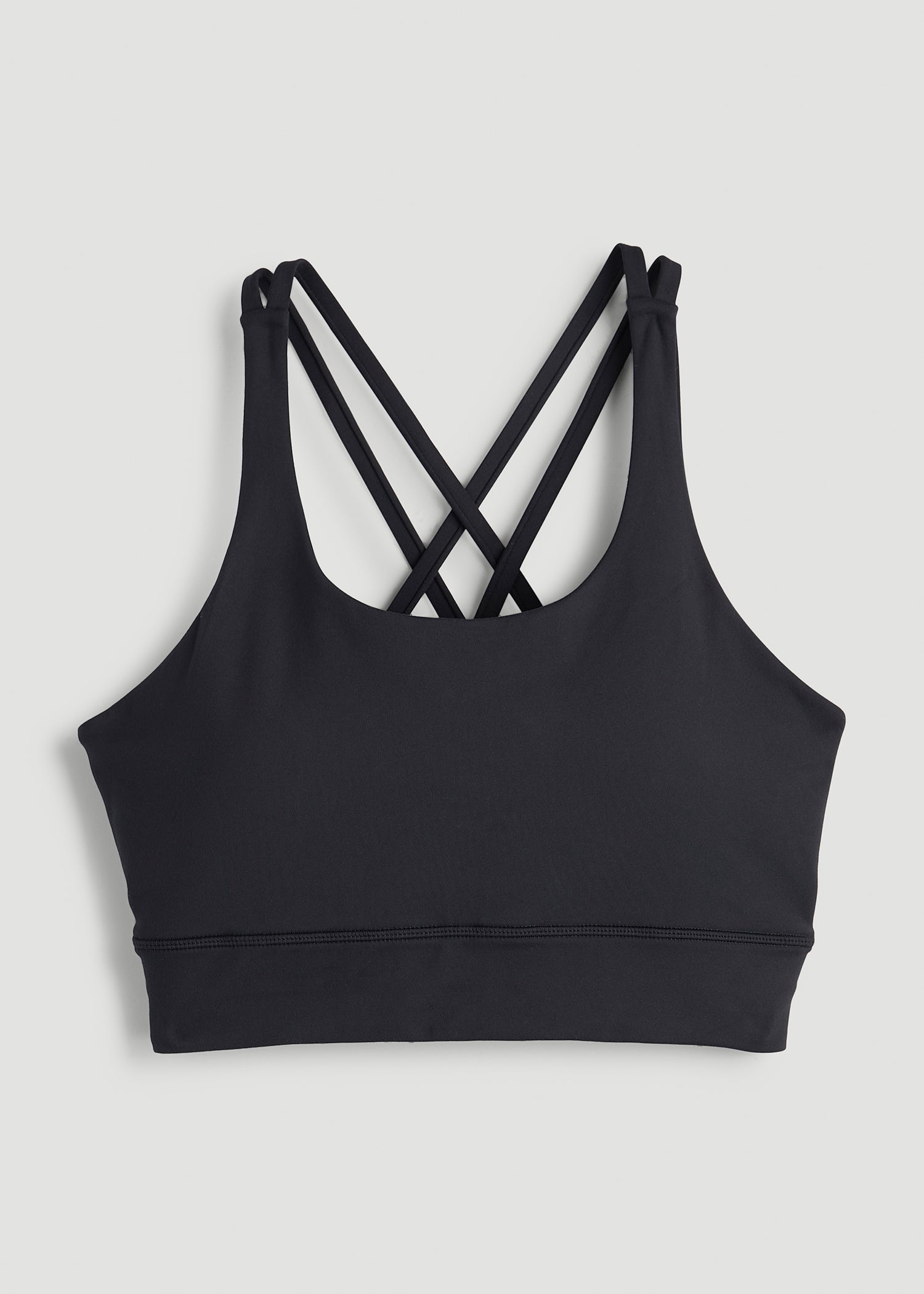 American Tall Women Balance Crisscross Sports Bra for Tall Women in Black