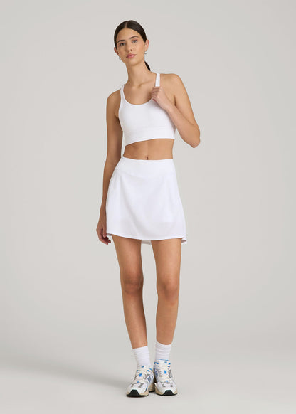 American Tall Women Balance Crisscross Sports Bra for Tall Women in Bright White