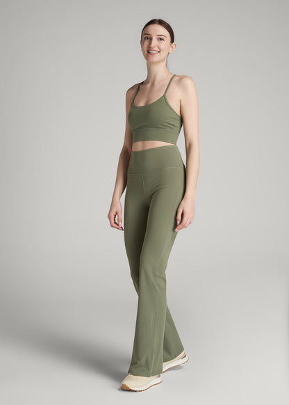 American Tall Women Racerback Sports Bra for Tall Women in Olive