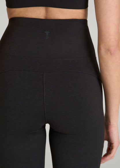 American Tall Women Ultra Soft High Rise Flare Yoga Pants for Tall Women in Black Mix