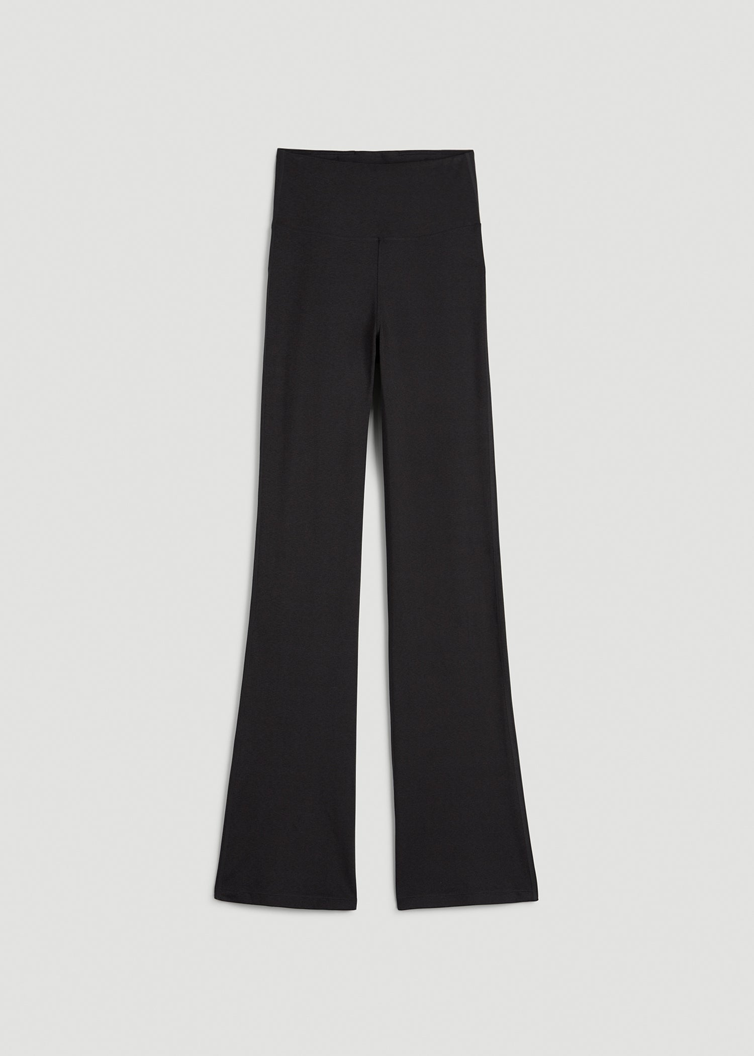 American Tall Women Ultra Soft High Rise Flare Yoga Pants for Tall Women in Black Mix