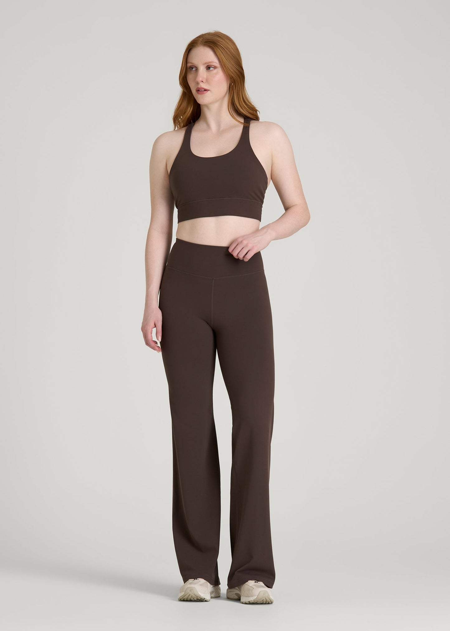 American Tall Women Balance Wide Leg Yoga Pants for Tall Women in Espresso