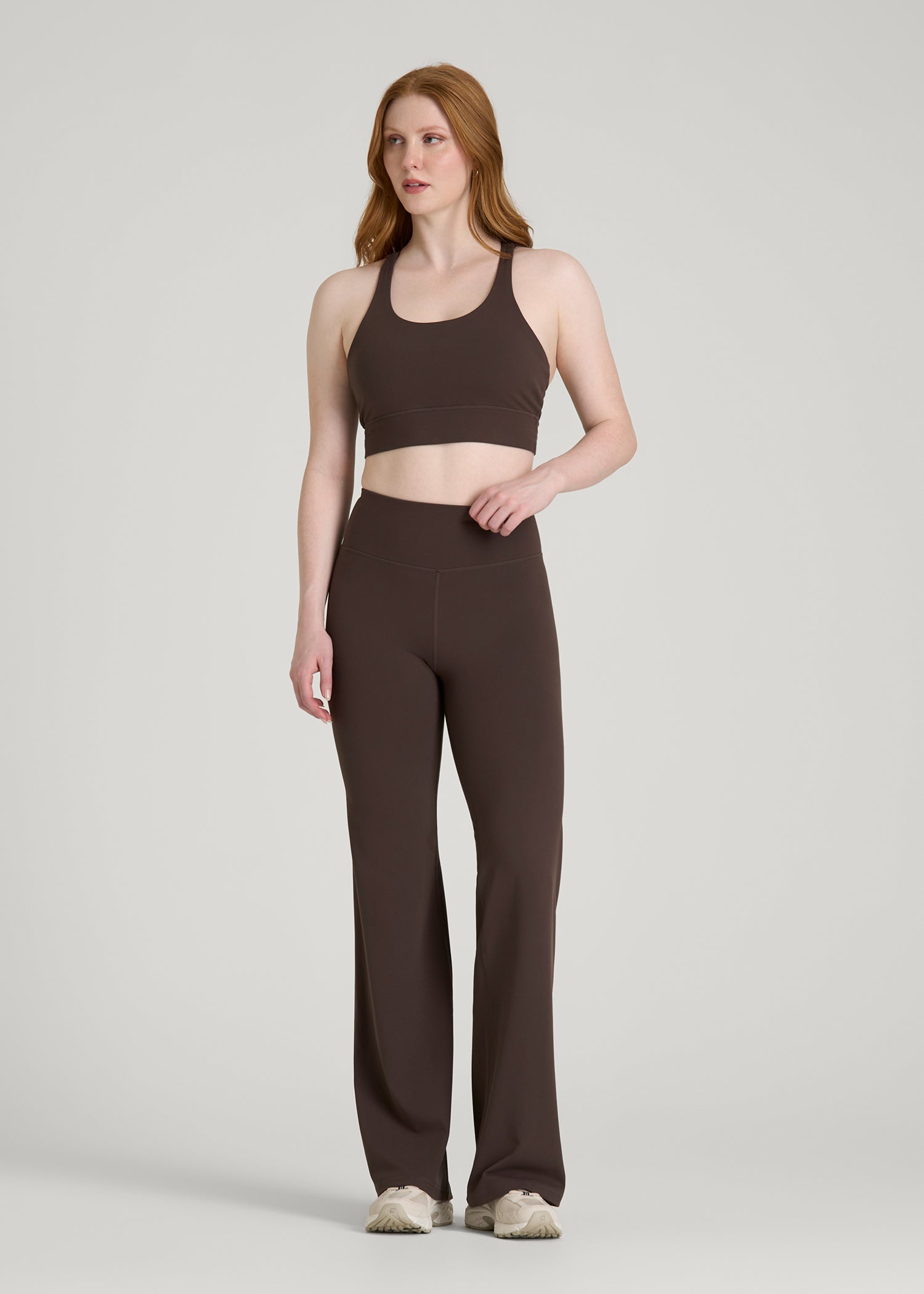 American Tall Women Balance Wide Leg Yoga Pants for Tall Women in Espresso
