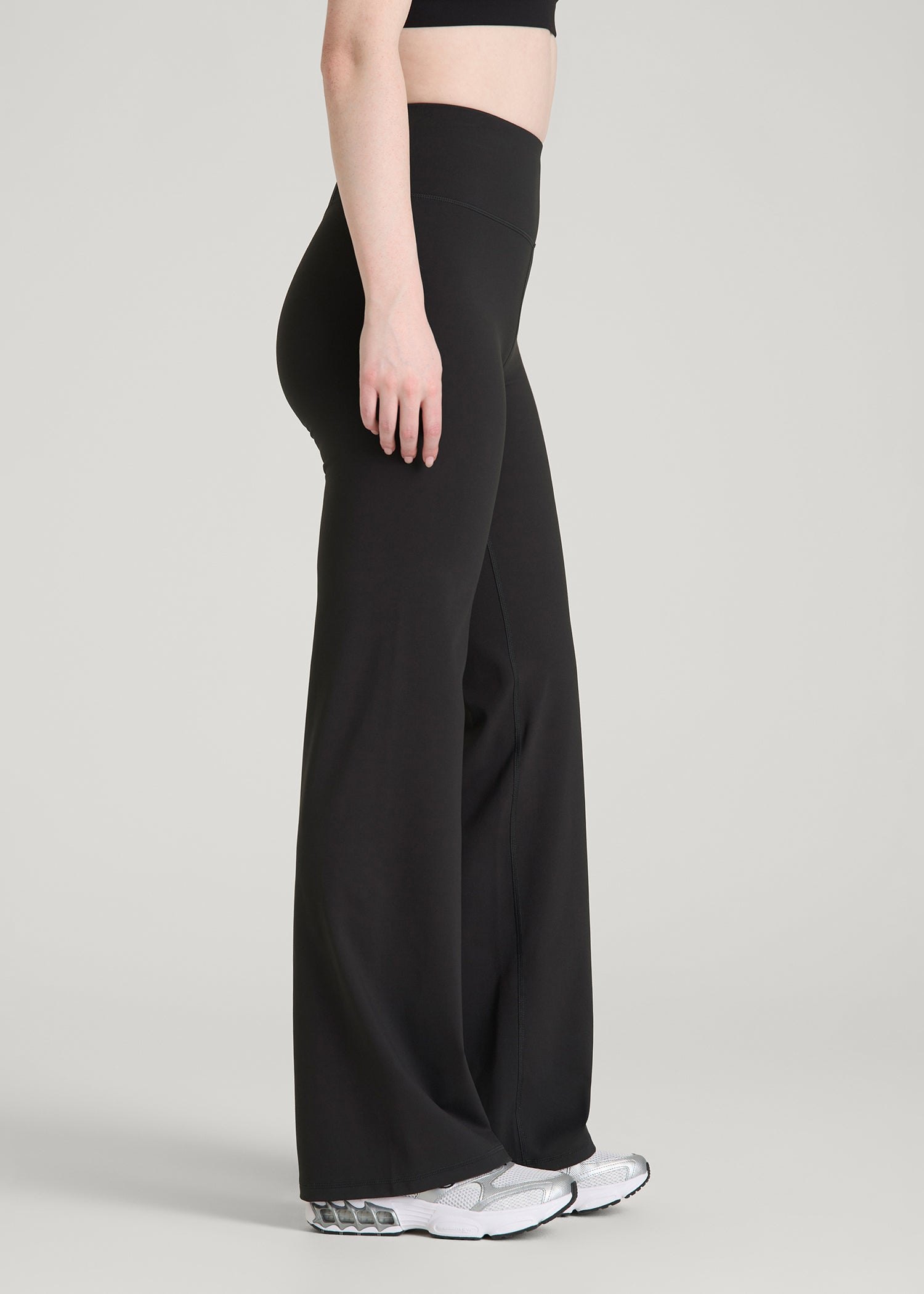 American Tall Women Balance Wide Leg Yoga Pants for Tall Women in Black