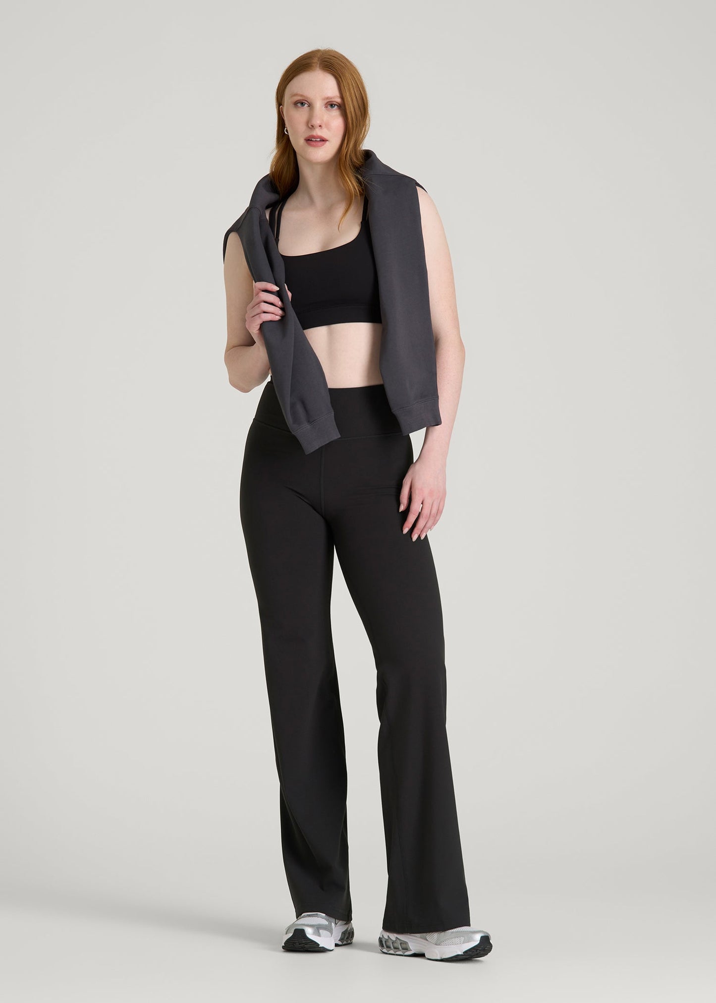 American Tall Women Balance Wide Leg Yoga Pants for Tall Women in Black