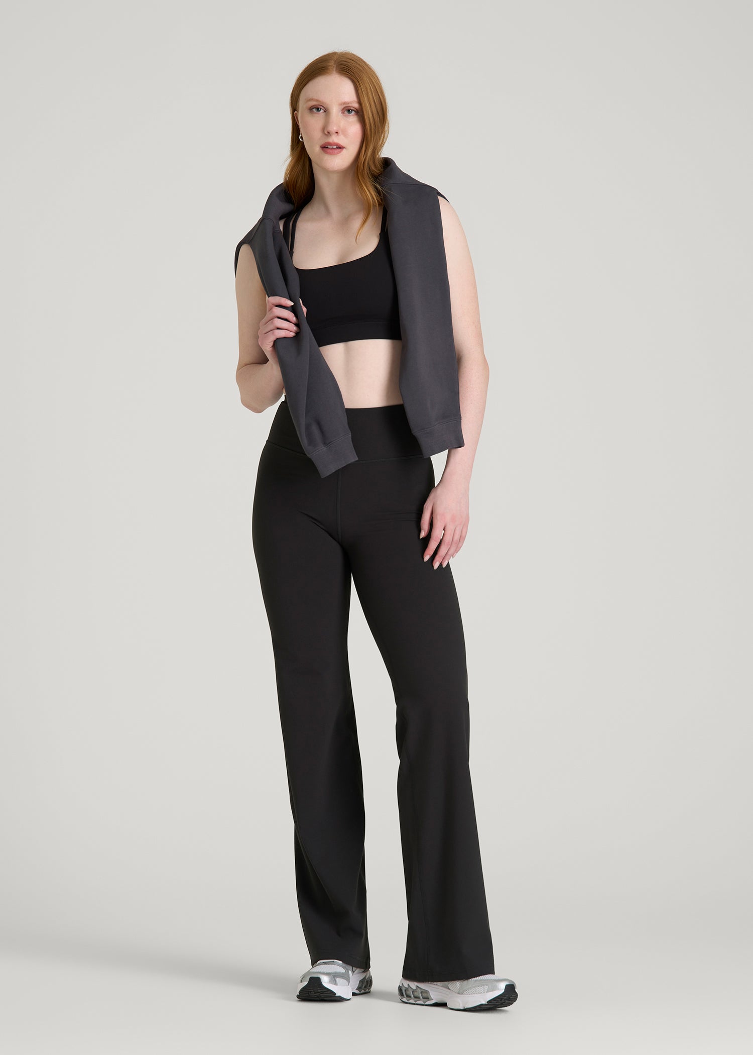 American Tall Women Balance Wide Leg Yoga Pants for Tall Women in Black