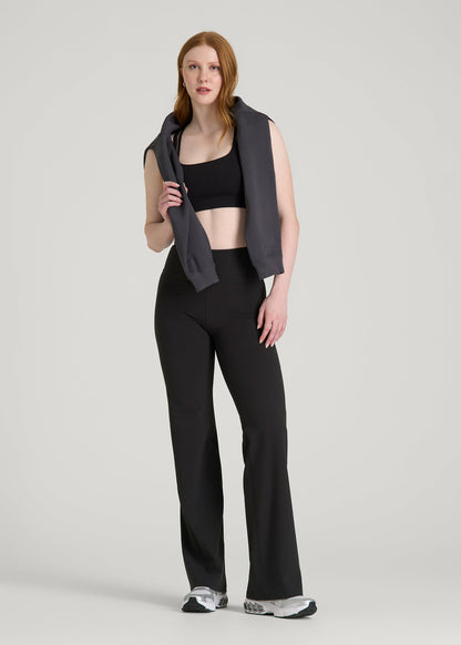 American Tall Women Balance Wide Leg Yoga Pants for Tall Women in Black