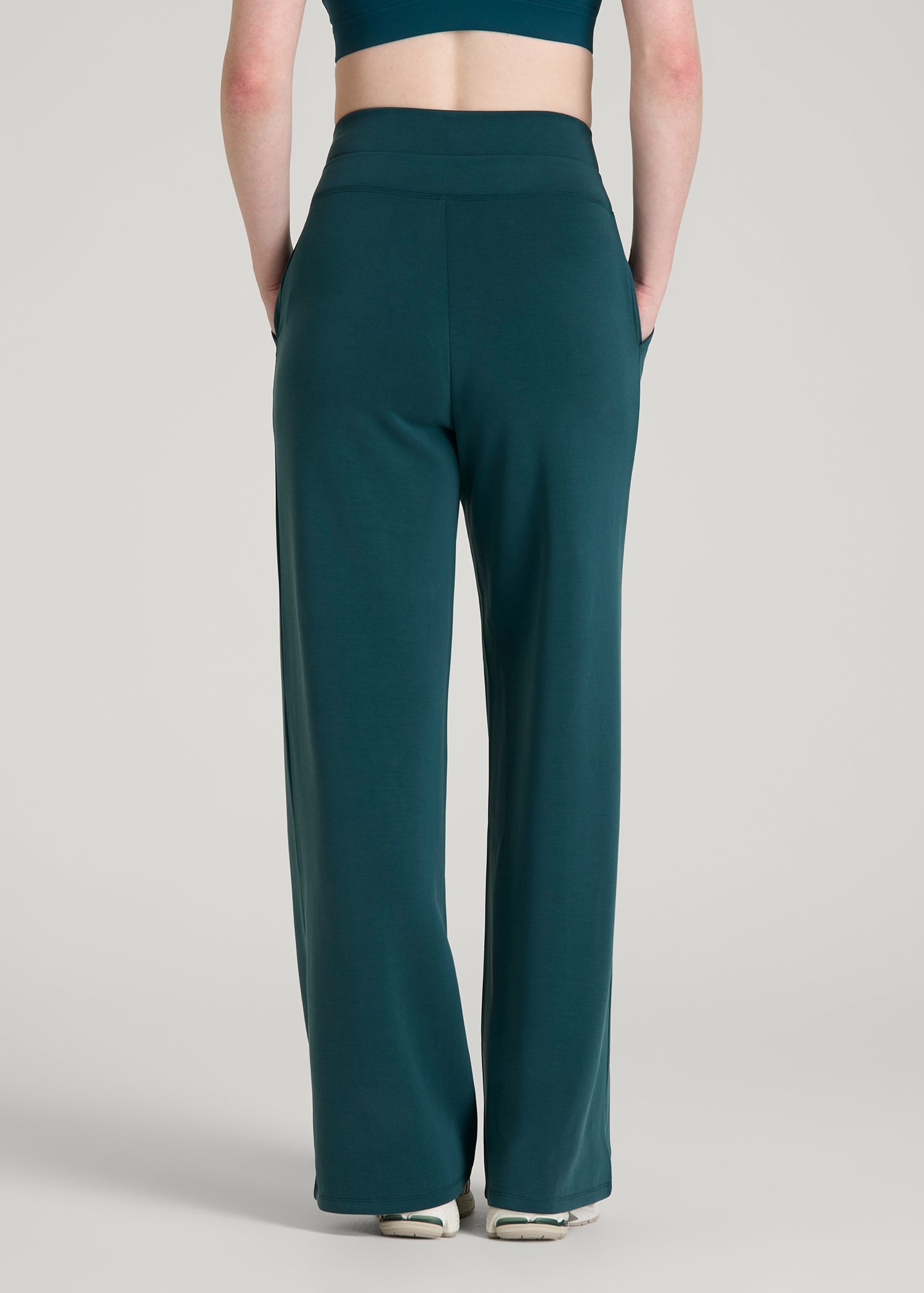 American Tall Women Soft Motion Wide Leg Ultra High Rise Pant for Tall Women in Deep Teal