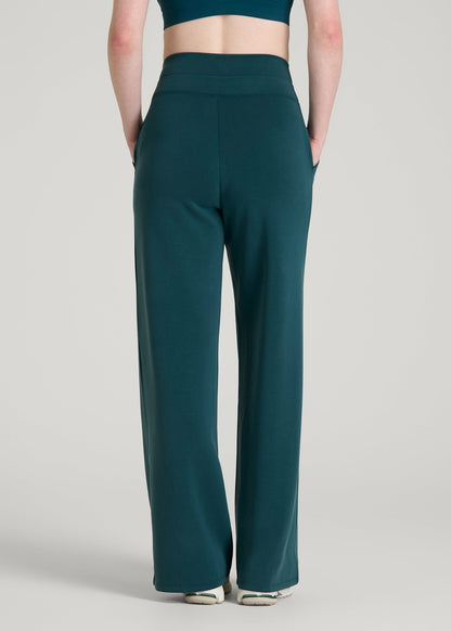 American Tall Women Soft Motion Wide Leg Ultra High Rise Pant for Tall Women in Deep Teal