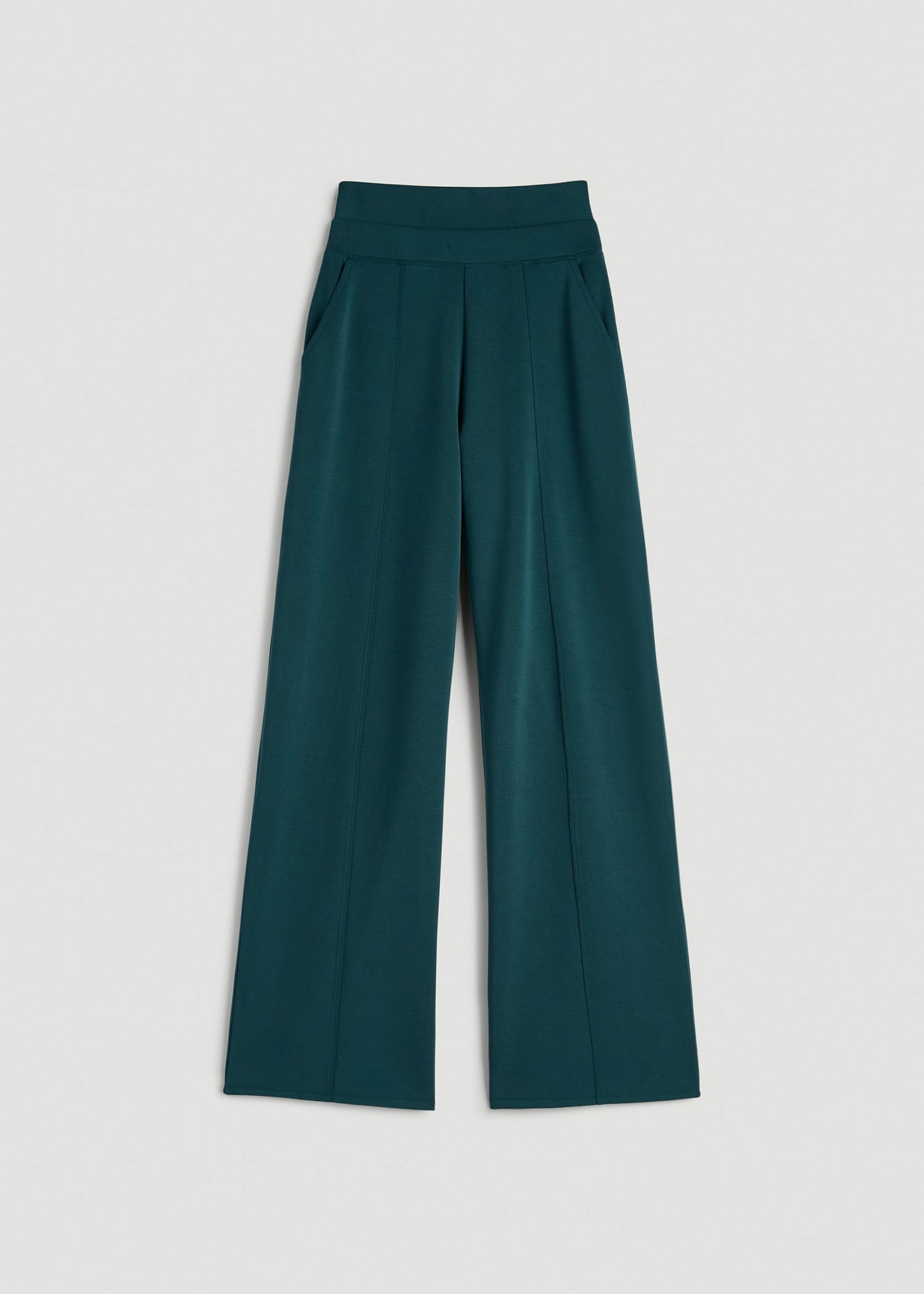 American Tall Women Soft Motion Wide Leg Ultra High Rise Pant for Tall Women in Deep Teal