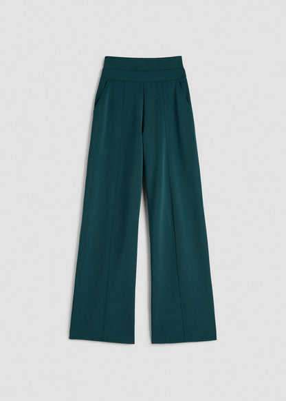 American Tall Women Soft Motion Wide Leg Ultra High Rise Pant for Tall Women in Deep Teal