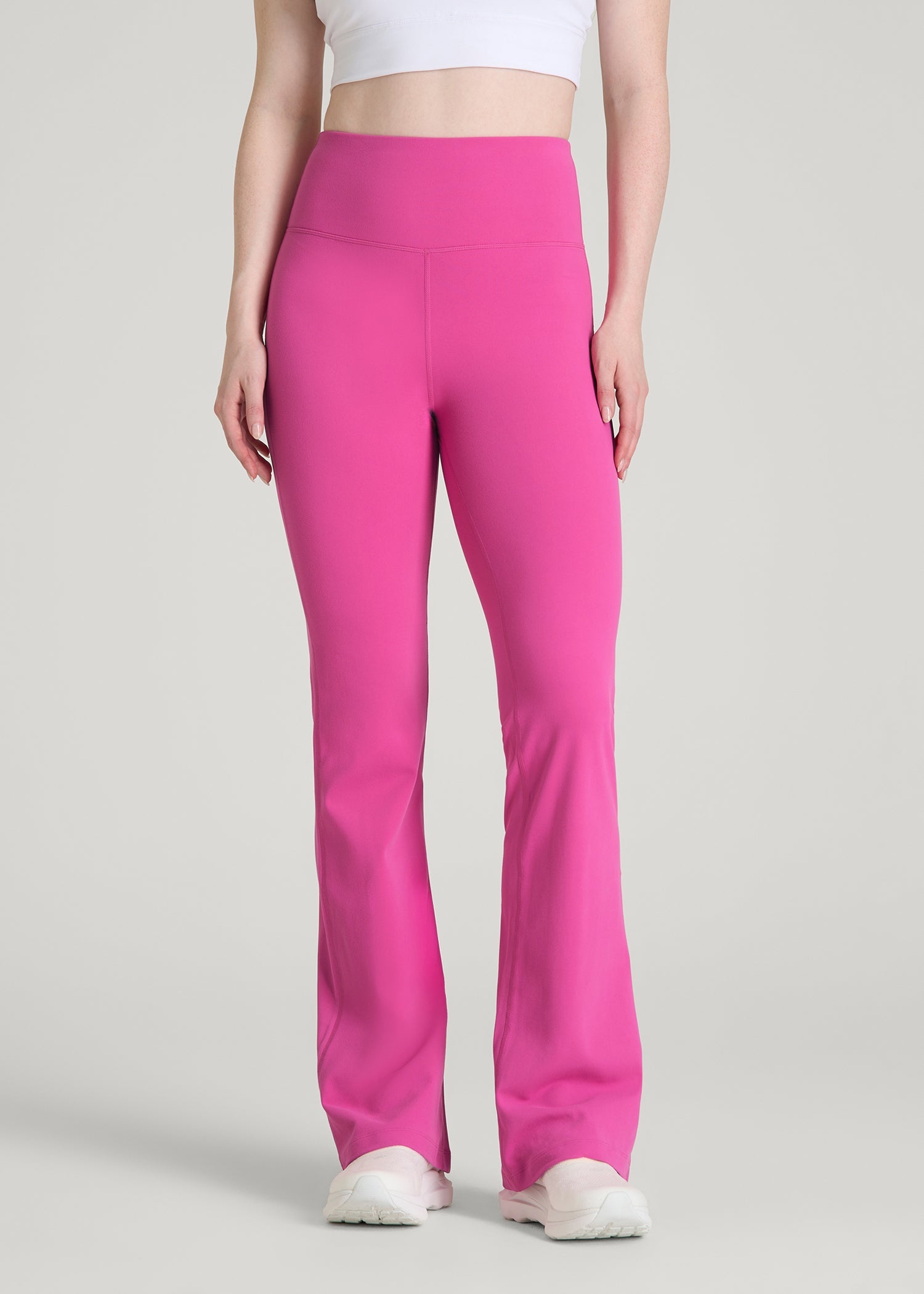 American Tall Women Balance Flare Yoga Pants for Tall Women in Magenta