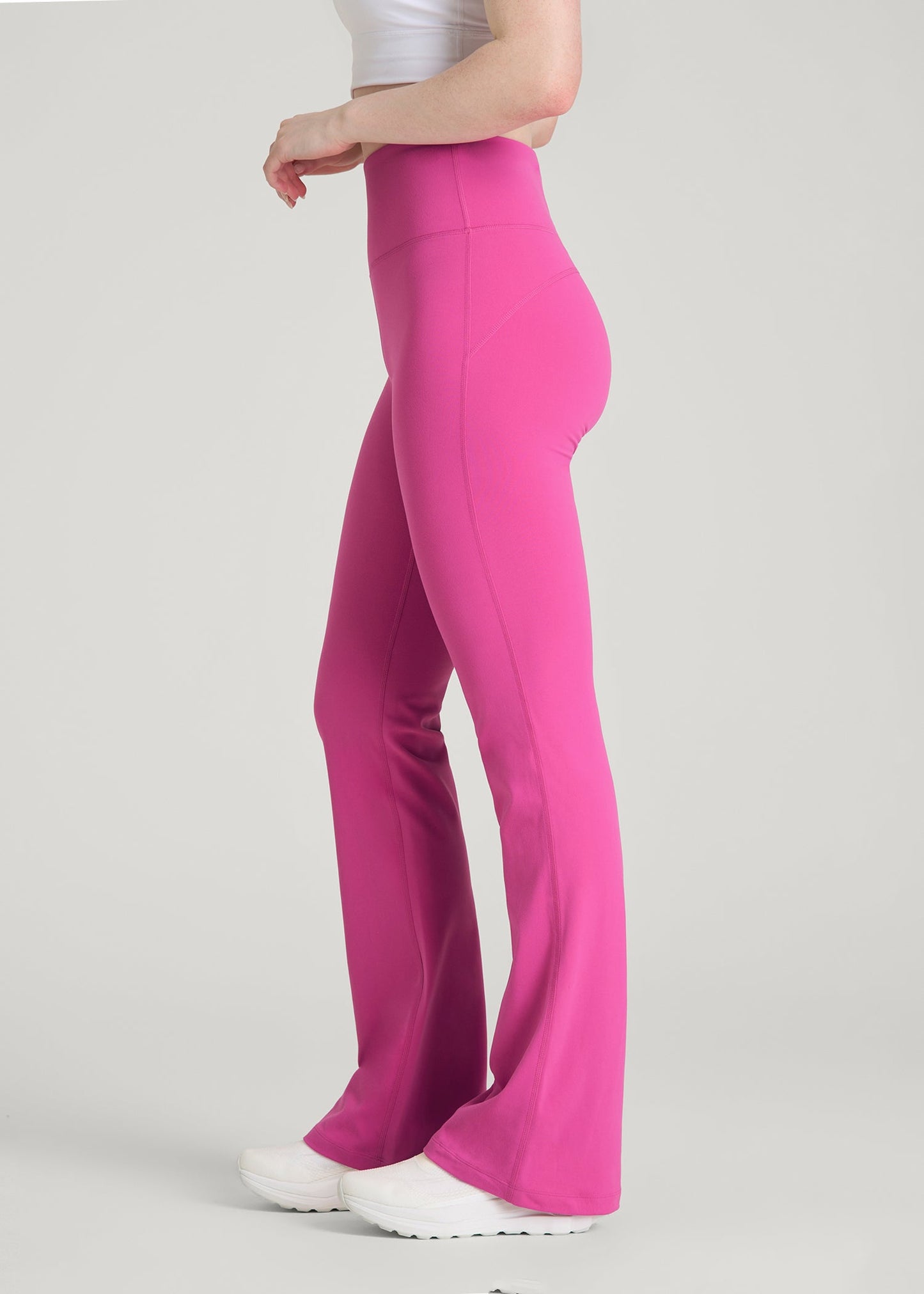 American Tall Women Balance Flare Yoga Pants for Tall Women in Magenta