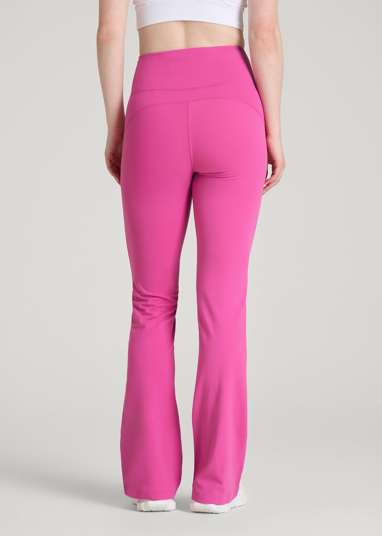American Tall Women Balance Flare Yoga Pants for Tall Women in Magenta