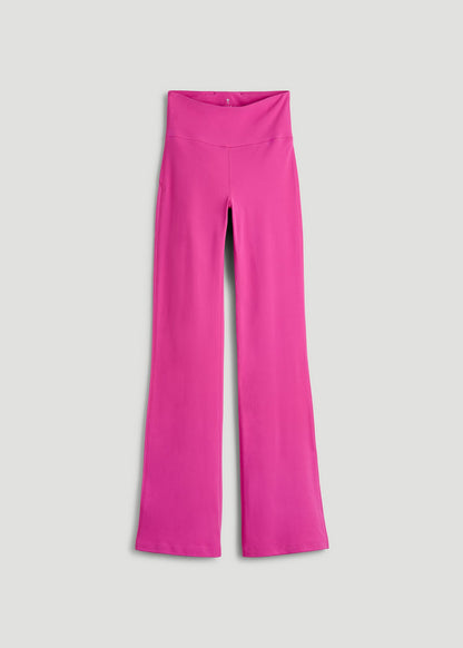 American Tall Women Balance Flare Yoga Pants for Tall Women in Magenta