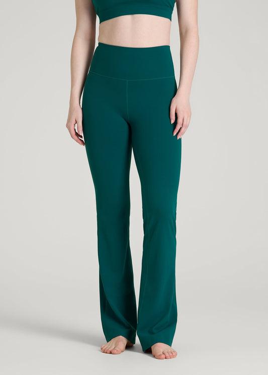 American Tall Women Balance Flare Yoga Pants for Tall Women in Deep Teal