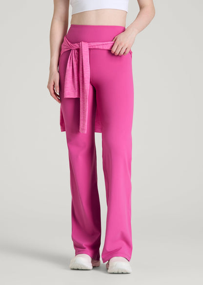 American Tall Women Balance Wide Leg Yoga Pants for Tall Women in Magenta