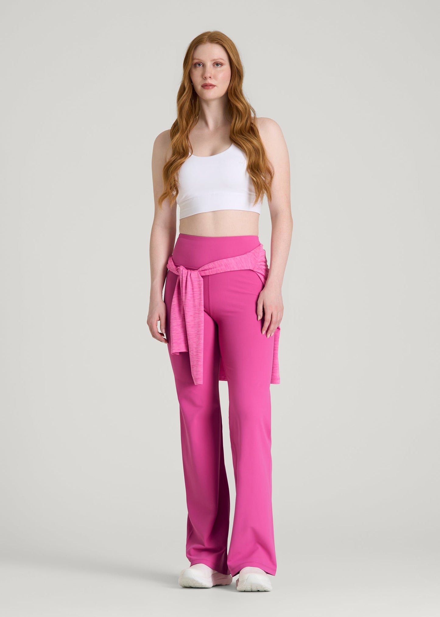 American Tall Women Balance Wide Leg Yoga Pants for Tall Women in Magenta