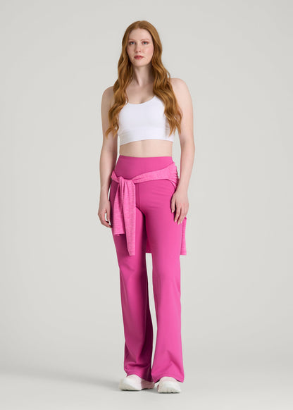 American Tall Women Balance Wide Leg Yoga Pants for Tall Women in Magenta