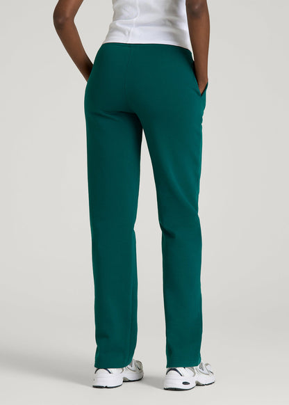 American Tall Women Wearever Fleece Open-Bottom Sweatpants for Tall Women in Deep Teal