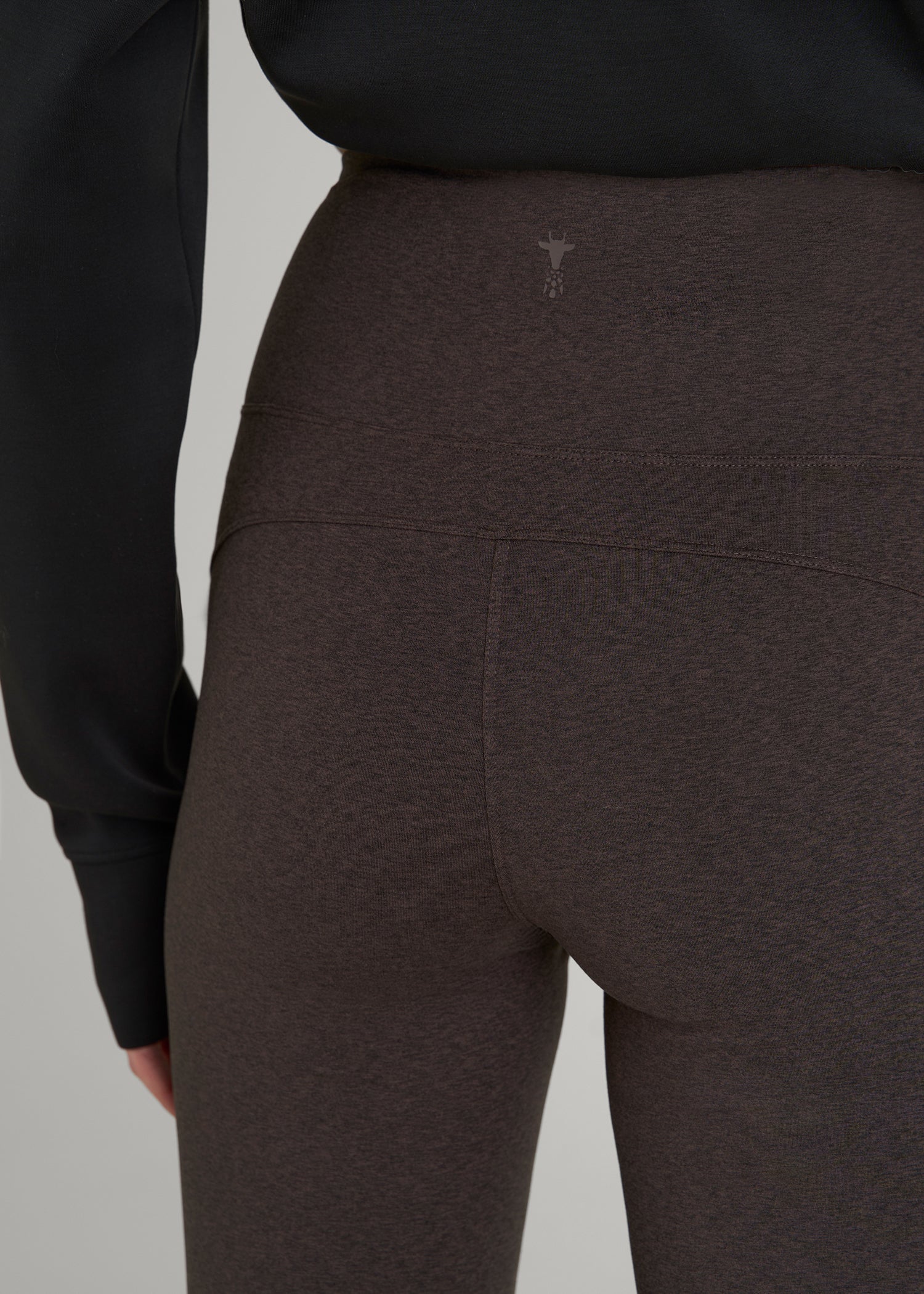 American Tall Women Ultra Soft High Rise Flare Yoga Pants for Tall Women in Espresso Mix
