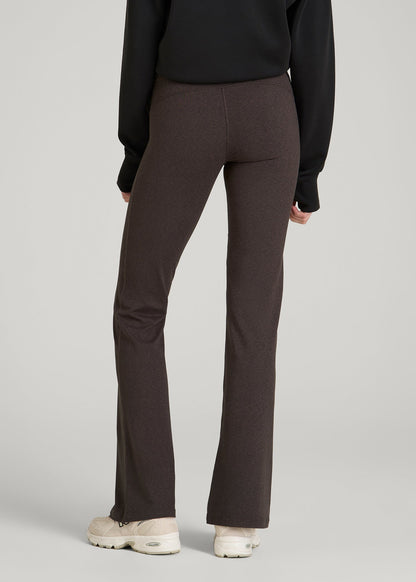 American Tall Women Ultra Soft High Rise Flare Yoga Pants for Tall Women in Espresso Mix