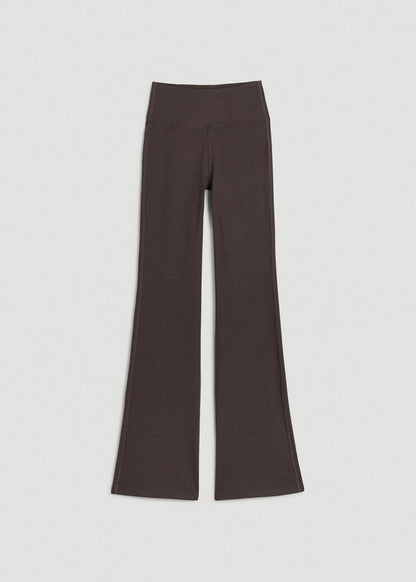 American Tall Women Ultra Soft High Rise Flare Yoga Pants for Tall Women in Espresso Mix
