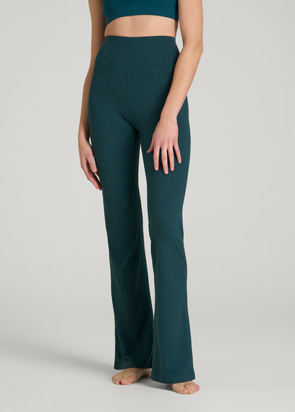 American Tall Women Ultra Soft High Rise Flare Yoga Pants for Tall Women in Deep Teal Mix
