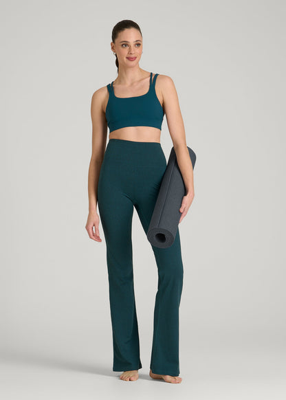 American Tall Women Ultra Soft High Rise Flare Yoga Pants for Tall Women in Deep Teal Mix