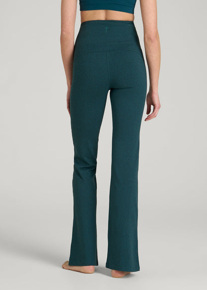 American Tall Women Ultra Soft High Rise Flare Yoga Pants for Tall Women in Deep Teal Mix