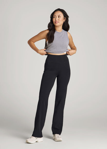 American Tall Women Women's Straight Leg Cotton Leggings for Tall Women in Black