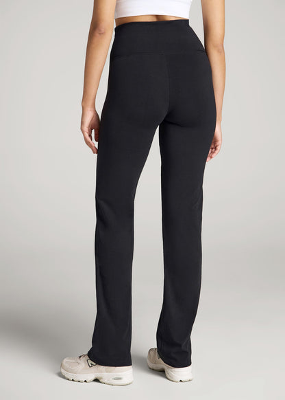 American Tall Women Women's Straight Leg Cotton Leggings for Tall Women in Black
