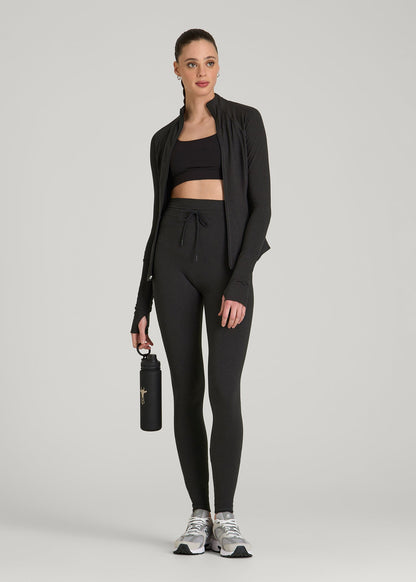American Tall Women Ultra Soft Yoga Leggings for Tall Women in Black Mix