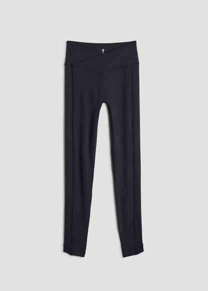 American Tall Women Balance Cross Over Leggings for Tall Women in Black