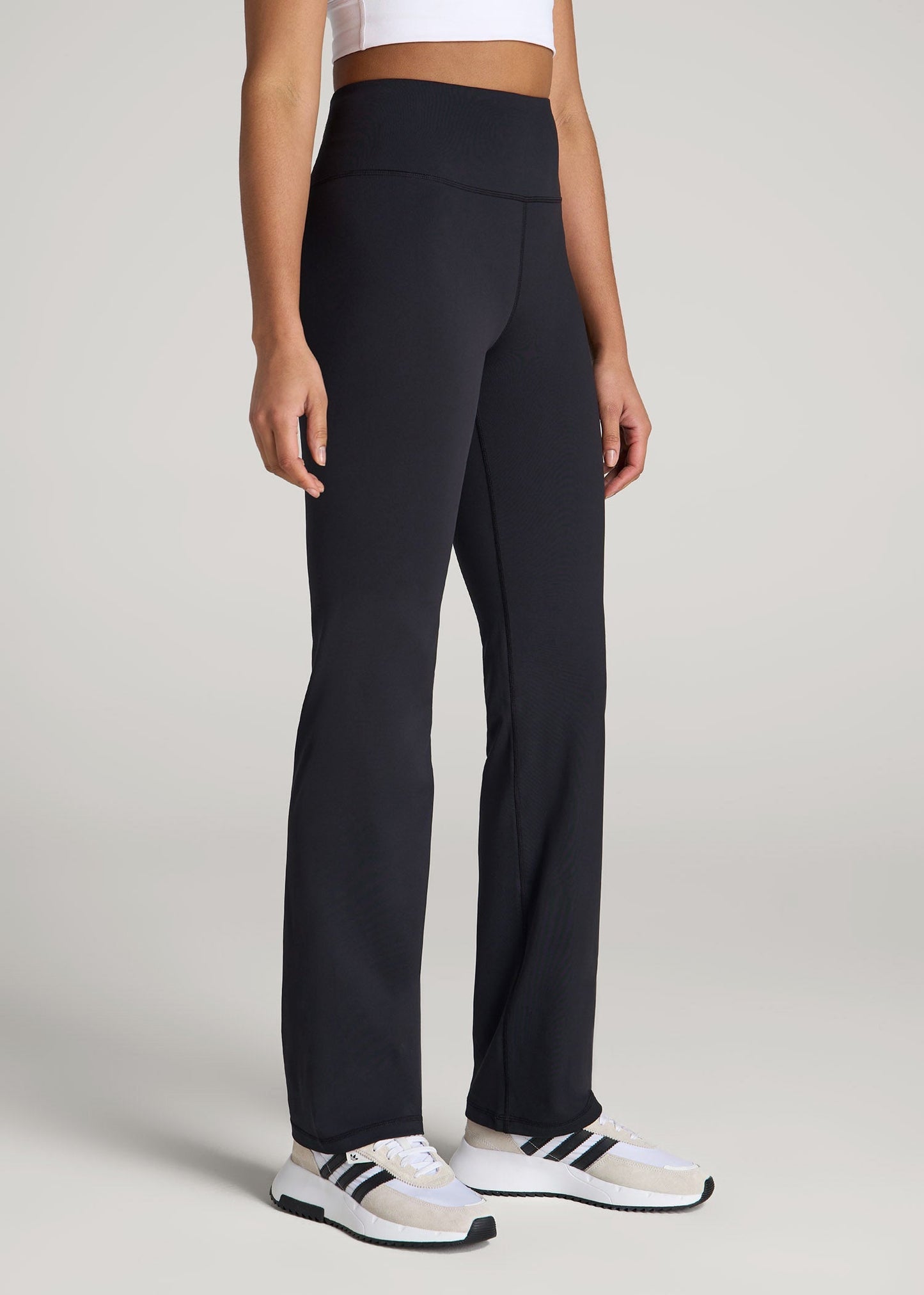 American Tall Women Balance Straight Leg Leggings for Tall Women in Black