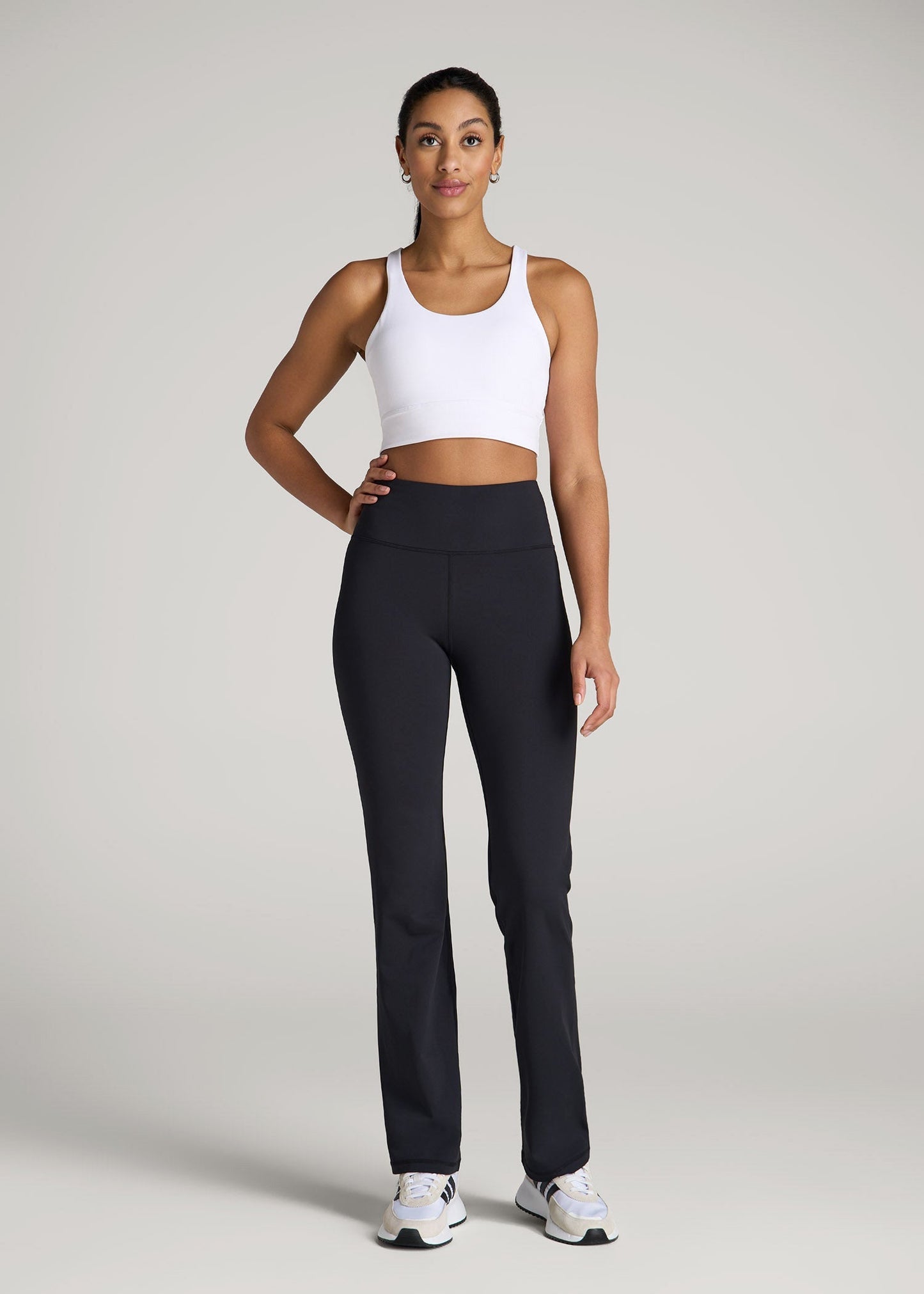 American Tall Women Balance Straight Leg Leggings for Tall Women in Black