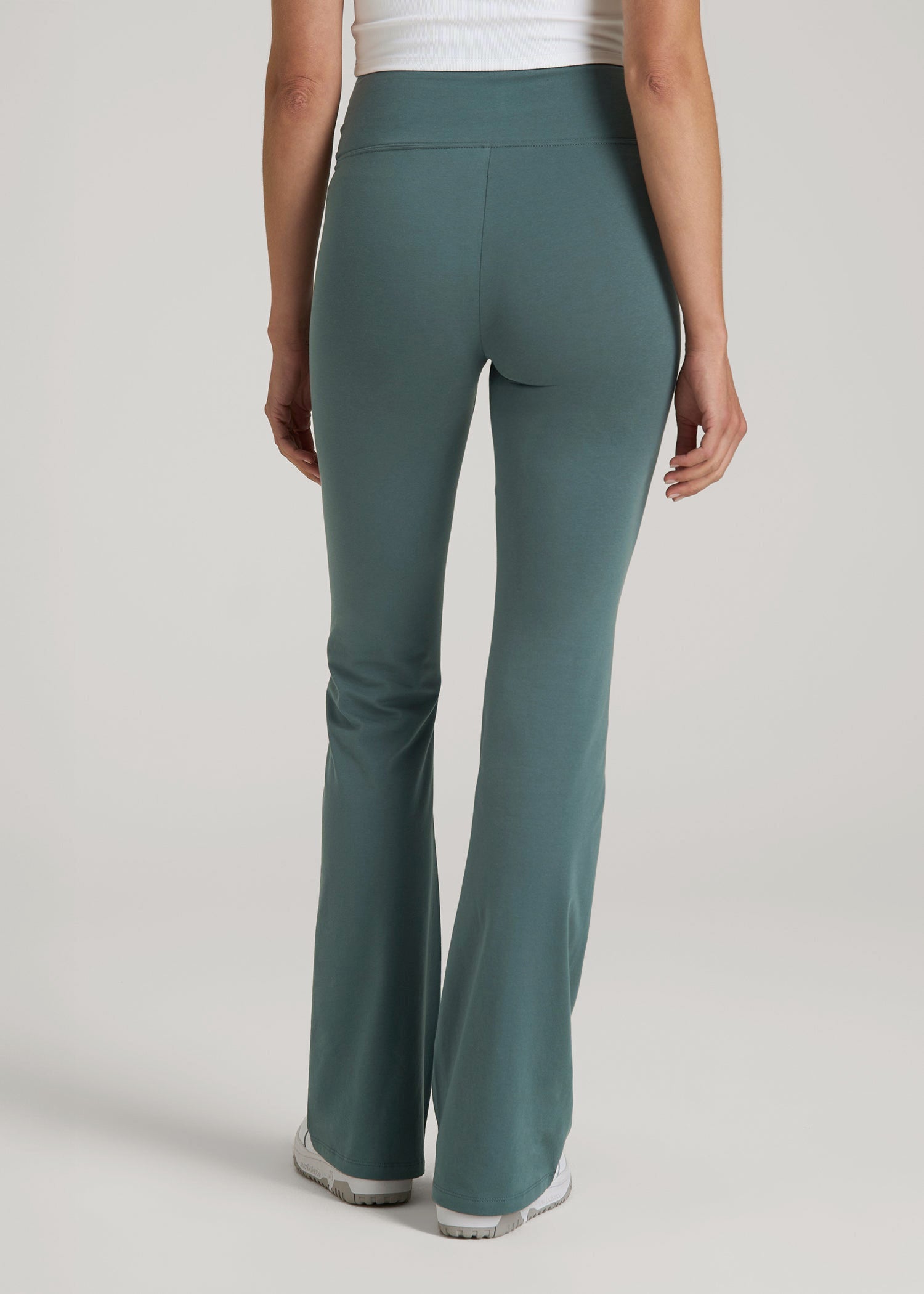American Tall Women Cotton Flare Leggings for Tall Women in Balsam Green