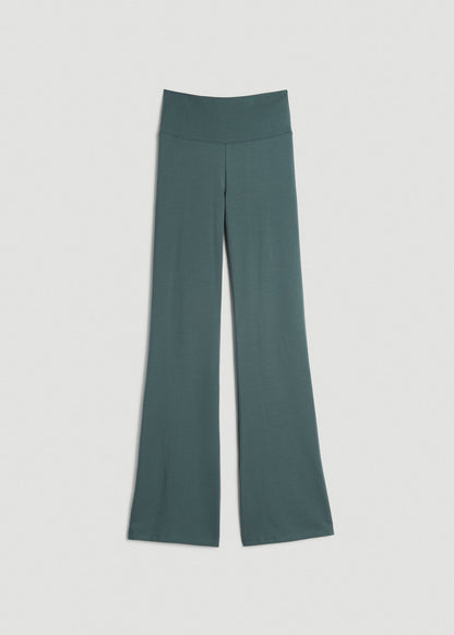 American Tall Women Cotton Flare Leggings for Tall Women in Balsam Green