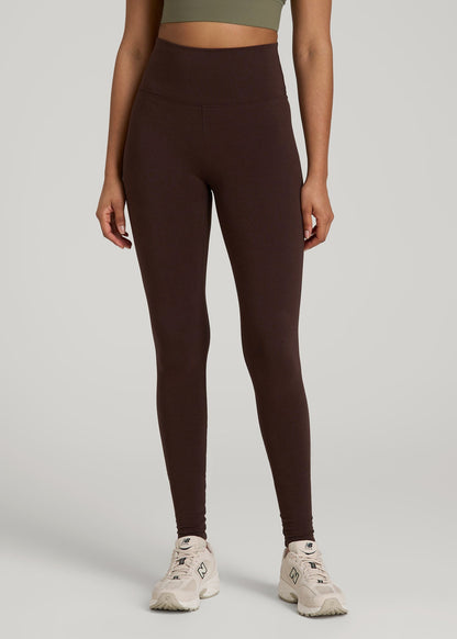 American Tall Women Cotton Leggings for Tall Women in Espresso
